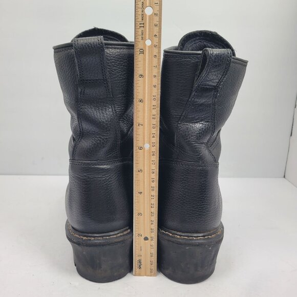 Georgia Woodcutter Logger Men's Black Leather Lace Up Work Boots G8170 US Sz 12W - Picture 9 of 11